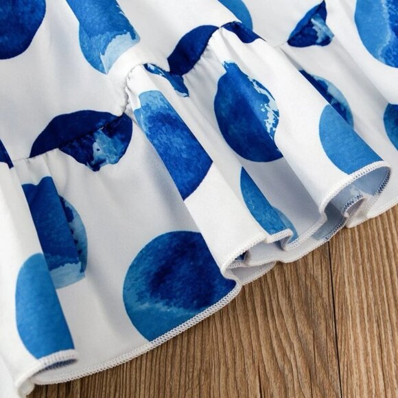 SHEIN Polka Dot Puff Sleeve Ruched Ruffle Hem Dress 5/6 - Picture 5 of 5